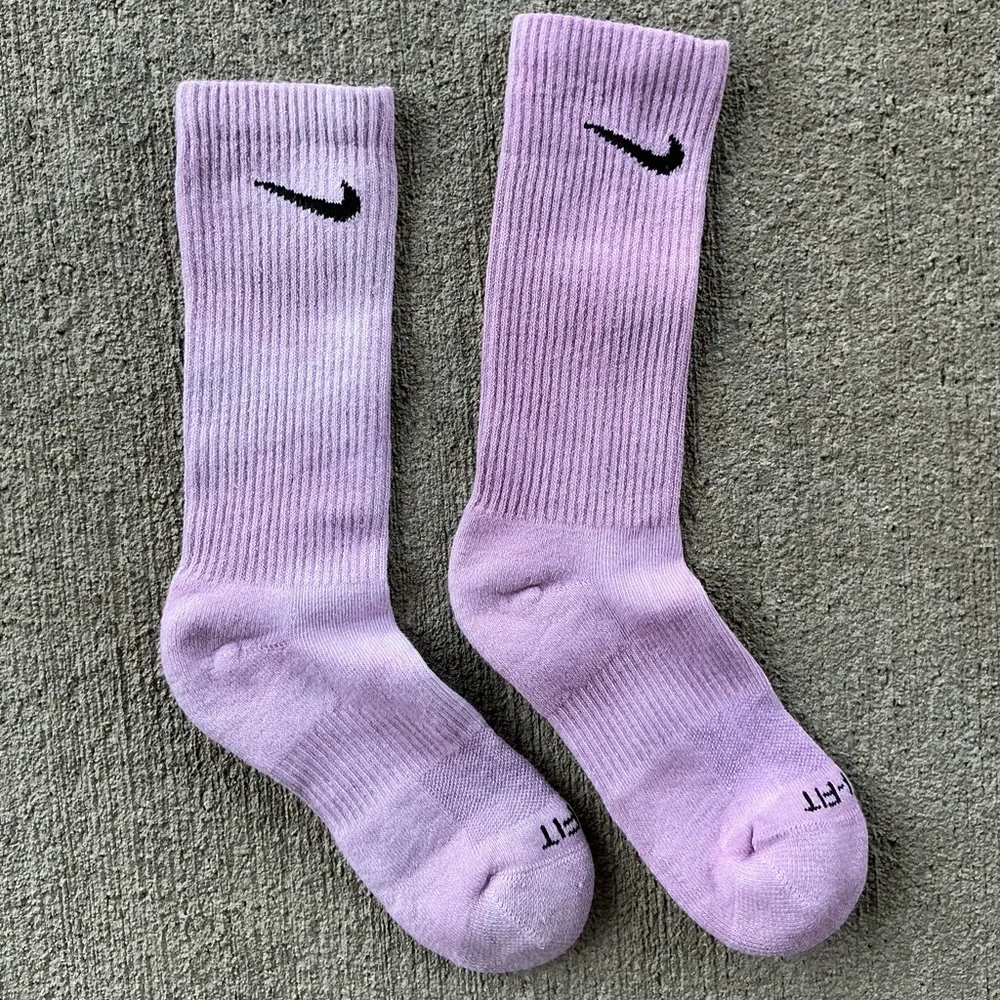 Nike tie dye handmade socks. Purple